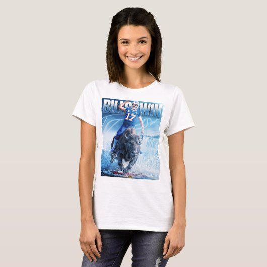 ills Victory: Josh Allen Riding a Buffalo T-Shirt (Voorkant volledig)