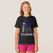 Illuminate the Night: Vilnius TV Tower, Lithuania T-shirt (Voorkant volledig)