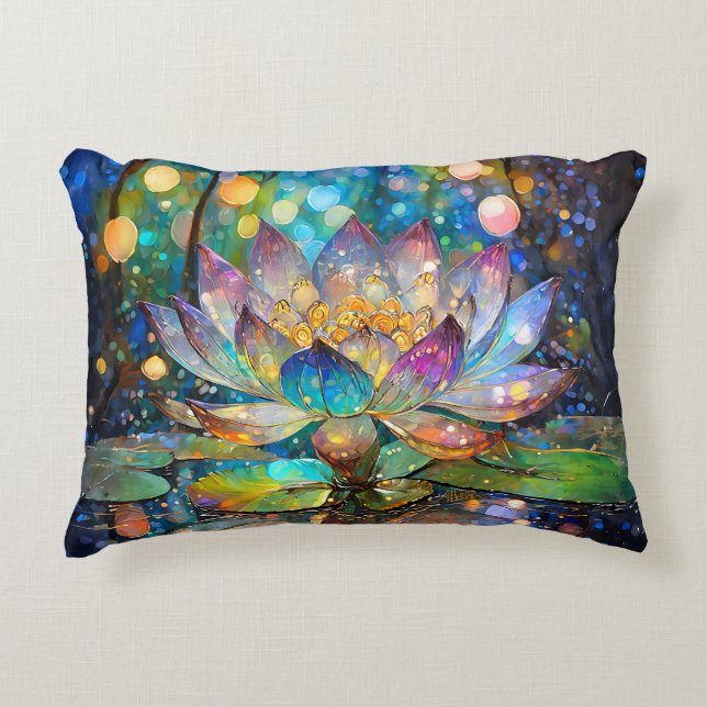 Illuminated Blooming Lotus Flower Accent Kussen (Voorkant)