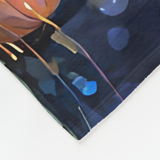 Illuminated Blooming Lotus Flower Fleece Deken (Hoek)