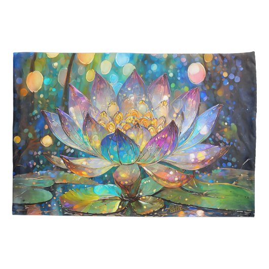 Illuminated Blooming Lotus Flower Kussensloop (Achterkant)