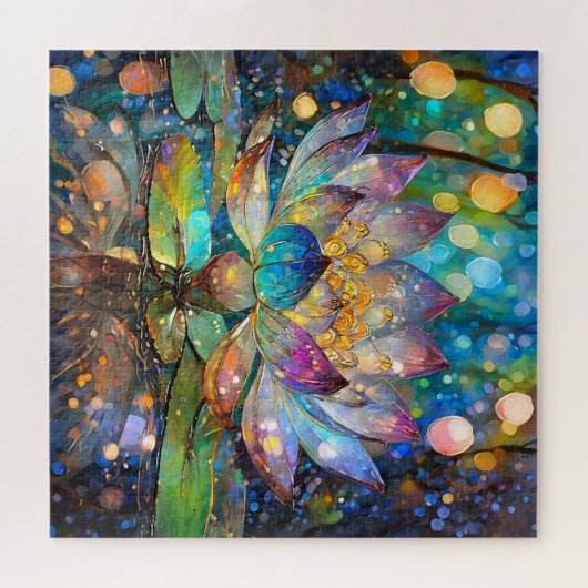Illuminated Blooming Lotus Flower Legpuzzel (Horizontaal)
