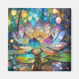 Illuminated Blooming Lotus Flower Magneet