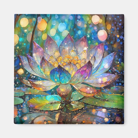 Illuminated Blooming Lotus Flower Magneet (Voorkant)