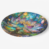 Illuminated Blooming Lotus Flower Papieren Bordje (Gekanteld)