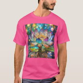 Illuminated Blooming Lotus Flower T-shirt (Voorkant)