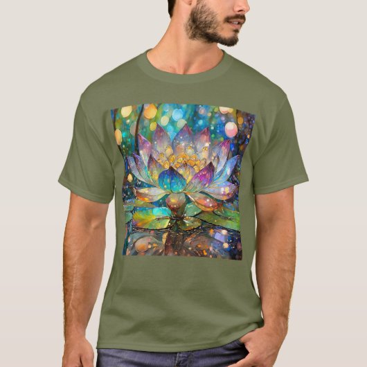 Illuminated Blooming Lotus Flower T-shirt (Voorkant)
