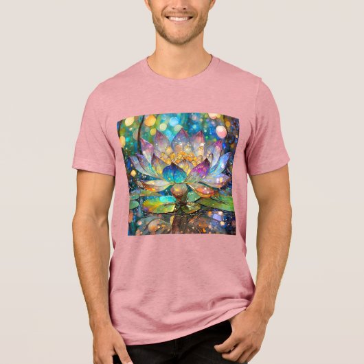 Illuminated Blooming Lotus Flower Tri-Blend Shirt (Voorkant)