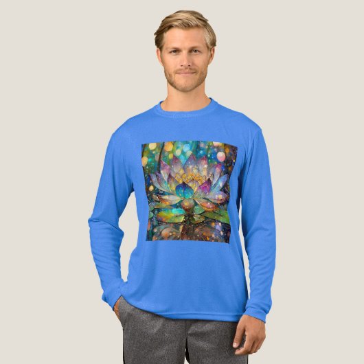 Illuminated Blooming Lotus Flower Tri-Blend Shirt (Voorkant)