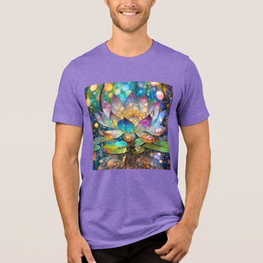 Illuminated Blooming Lotus Flower Tri-Blend Shirt (Voorkant)