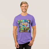 Illuminated Blooming Lotus Flower Tri-Blend Shirt (Voorkant volledig)
