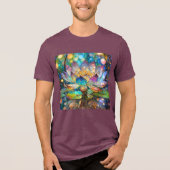 Illuminated Blooming Lotus Flower Tri-Blend Shirt (Voorkant)