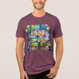 Illuminated Blooming Lotus Flower Tri-Blend Shirt