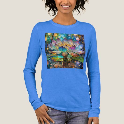 Illuminated Blooming Lotus Flower Tri-Blend Shirt (Voorkant)