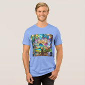 Illuminated Blooming Lotus Flower Tri-Blend Shirt (Voorkant volledig)