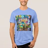 Illuminated Blooming Lotus Flower Tri-Blend Shirt (Voorkant)