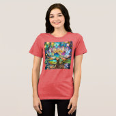 Illuminated Blooming Lotus Flower Tri-Blend Shirt (Voorkant volledig)