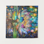 Illuminated Blooming Lotus Flower Wandkleed (Voorkant (horizontaal))