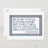 Illuminated Calligraphy Friendship Quote Socrates Briefkaart (Voorkant / Achterkant)