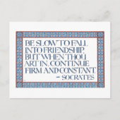Illuminated Calligraphy Friendship Quote Socrates Briefkaart (Voorkant)
