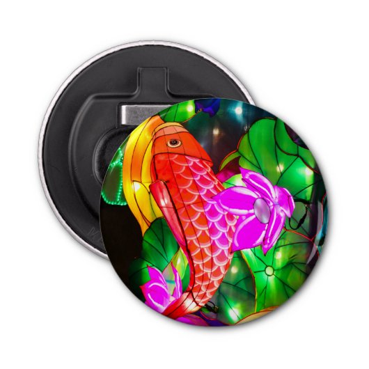 Illuminated Koi Button Flesopener (Voorkant)