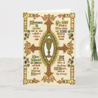Illuminated Manuscript for Easter. Feestdagen Kaart