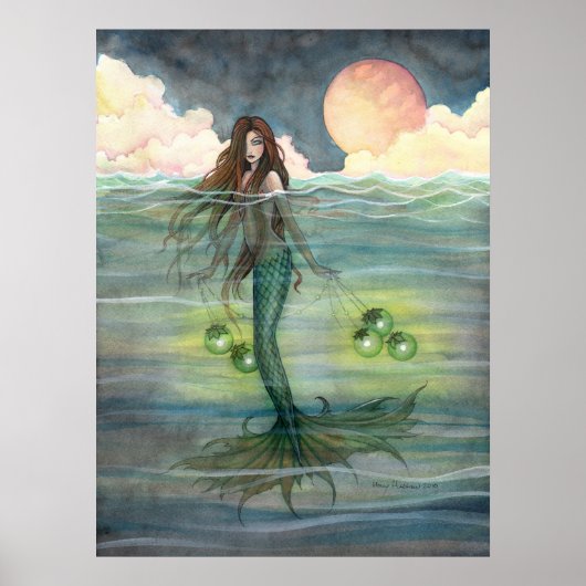 "Illuminated Sea" Zeemeermin Poster van Molly Harr (Voorkant)