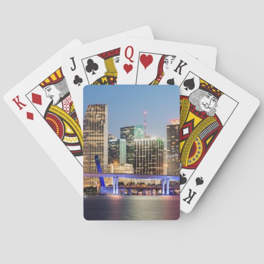 Illuminated skyline of downtown Miami at dusk Speelkaarten (Achterkant)