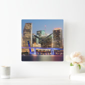 Illuminated skyline of downtown Miami at dusk Vierkante Klok (Huis)