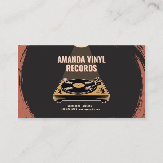 Illuminated Vinyl Record Turntable Visitekaartje (Voorkant)