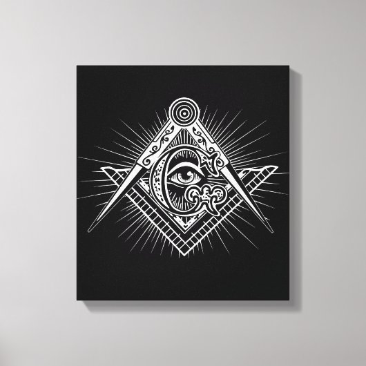 Illuminati All see Eye Freemason Symbol Canvas Afdruk (Voorkant)