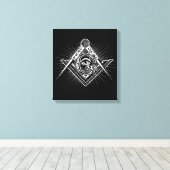 Illuminati All see Eye Freemason Symbol Canvas Afdruk (Insitu (Houten vloer))