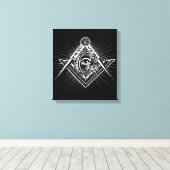 Illuminati All see Eye Freemason Symbol Canvas Afdruk (Insitu (Houten vloer))