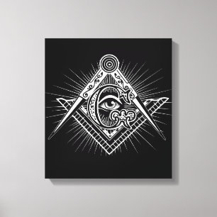 Illuminati All see Eye Freemason Symbol Canvas Afdruk