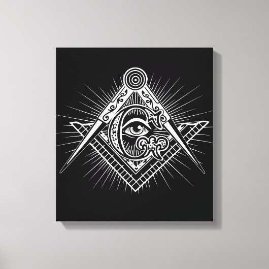 Illuminati All see Eye Freemason Symbol Canvas Afdruk (Voorkant)
