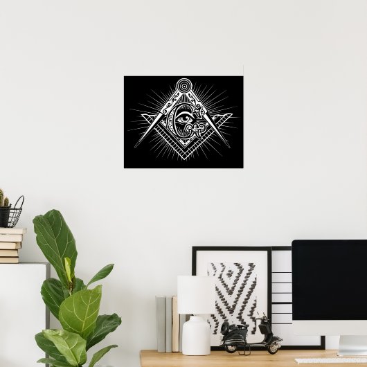 Illuminati All see Eye Freemason Symbol Poster (Thuiskantoor)