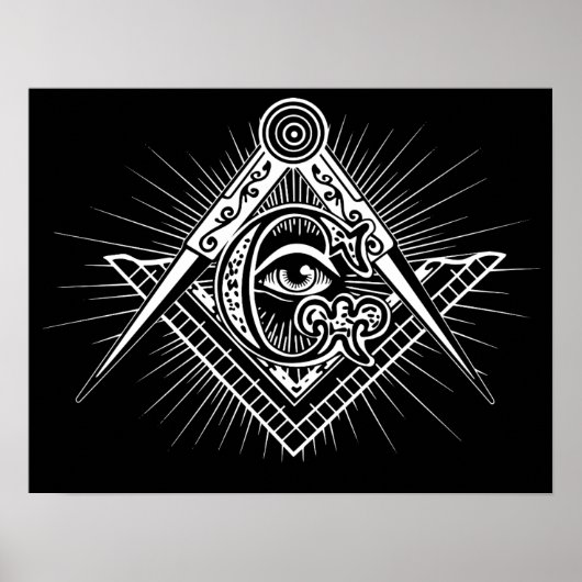 Illuminati All see Eye Freemason Symbol Poster (Voorkant)