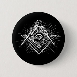 Illuminati All see Eye Freemason Symbol Ronde Button 5,7 Cm
