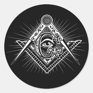 Illuminati All see Eye Freemason Symbol Ronde Sticker