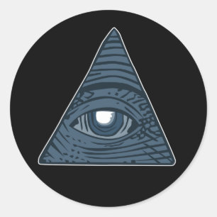Illuminati All see Eye Pyramid Symbol Ronde Sticker