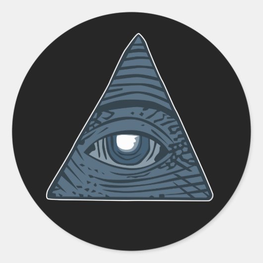 Illuminati All see Eye Pyramid Symbol Ronde Sticker (Voorkant)