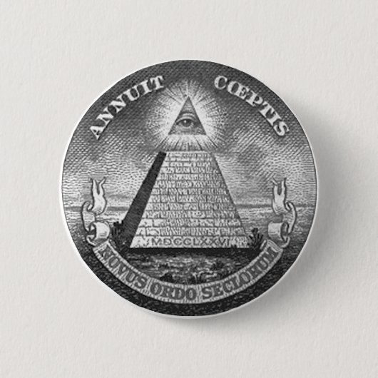 Illuminati All Seing Eye Ronde Button 5,7 Cm (Voorkant)