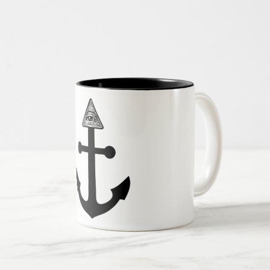 Illuminati Anchor Tweekleurige Koffiemok (Voorkant rechts)