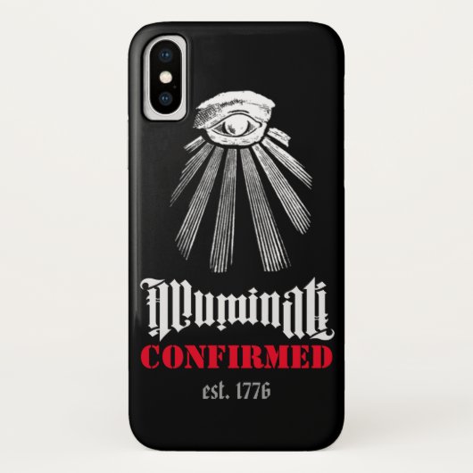 Illuminati bevestigd zwart - Iphone X Hoesje (Achterkant)