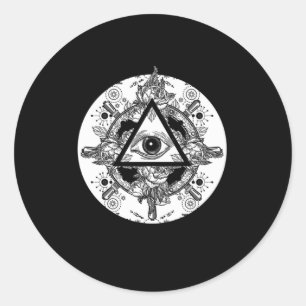 Illuminati compracy driehoek Masonic Mandala Gif Ronde Sticker