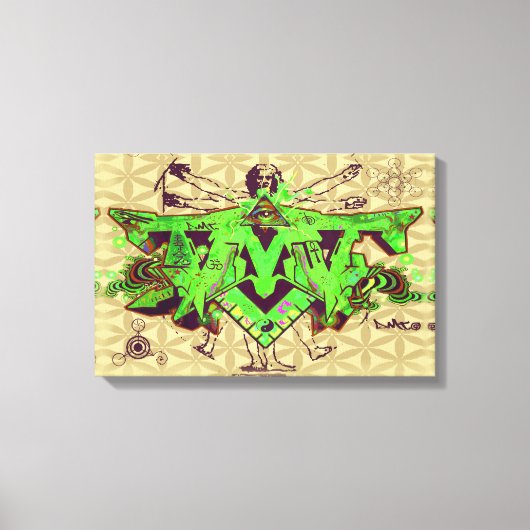 ILLUMINATI DMT GRAFFITI CANVAS FLOWER OF LIFE (Voorkant)