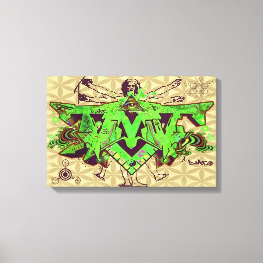 ILLUMINATI DMT GRAFFITI CANVAS FLOWER OF LIFE (Voorkant)