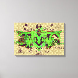 ILLUMINATI DMT GRAFFITI CANVAS FLOWER OF LIFE AFDRUK