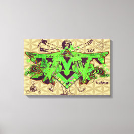 ILLUMINATI DMT GRAFFITI CANVAS FLOWER OF LIFE AFDRUK