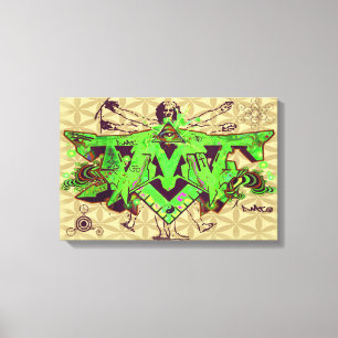 ILLUMINATI DMT GRAFFITI CANVAS FLOWER OF LIFE AFDRUK